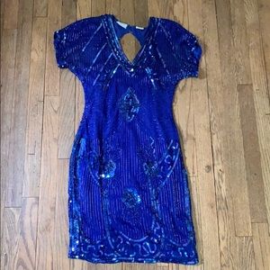Amazing vintage beaded short sleeve dress